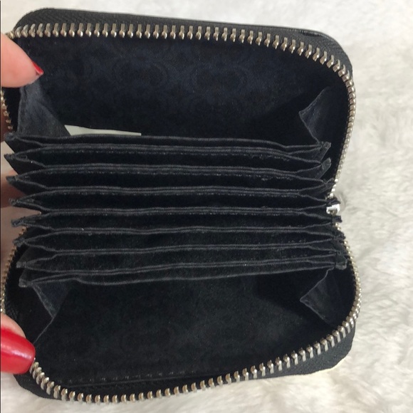 🌸 Black white credit ID card case wallet pouch - Picture 2 of 3